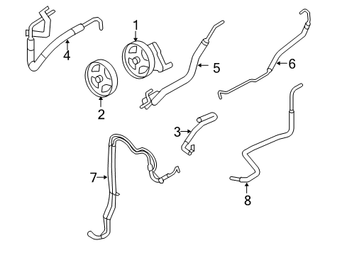 2005 Ford F-250 Super Duty P/S Pump & Hoses, Steering Gear & Linkage Power Steering Pump Diagram for 5C3Z-3A674-BRM