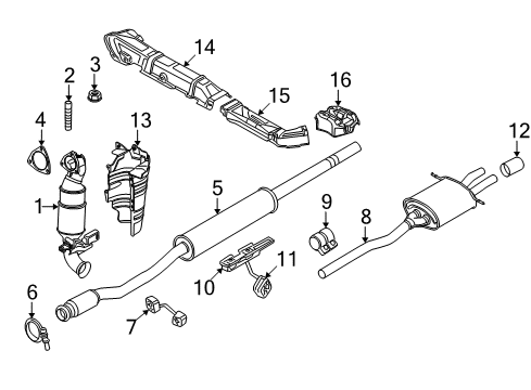 2015 Mini Cooper Exhaust Components Catalytic Converter Diagram for 18327634634