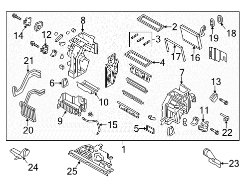 2014 Kia Cadenza Air Conditioner Duct-Shower, LH Diagram for 971113R000