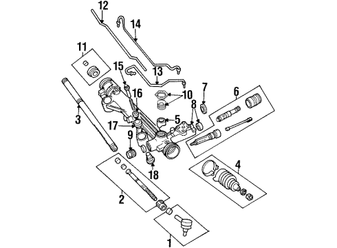 2000 Ford Windstar P/S Pump & Hoses, Steering Gear & Linkage Tube Diagram for F6OZ-3A714-AA