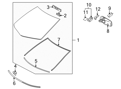 2013 Lexus RX450h Wiper & Washer Components Mirror Assembly, Inner Rear Diagram for 87810-0WB00