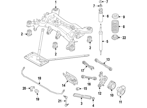 2014 BMW X1 Rear Suspension Components, Lower Control Arm, Upper Control Arm, Ride Control, Stabilizer Bar Rubber Mounting Front Diagram for 33306782159