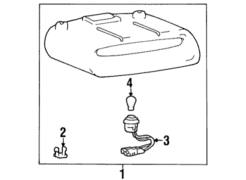 1997 Hyundai Elantra Bulbs Lamp Assembly-High Mounted Stop Interior Diagram for 92750-29700-FK