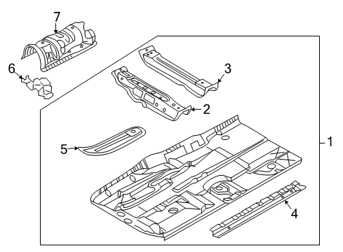 2009 BMW 650i Floor Left Rear Seat Console Diagram for 41137135445