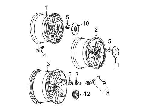 2004 Cadillac CTS Wheels, Covers & Trim Wheel Rim, Spare Diagram for 9594373