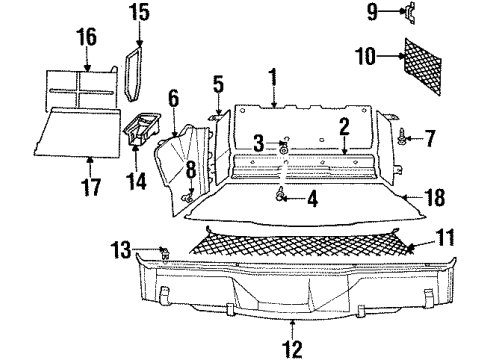 1994 BMW 840Ci Interior Trim - Rear Body Tail Trim Panel Diagram for 51471970277