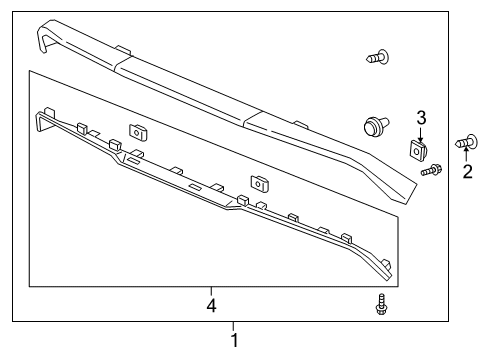 2021 Acura RDX Rear Spoiler Spoiler Garnish Subassy Diagram for 74950-TJB-A01