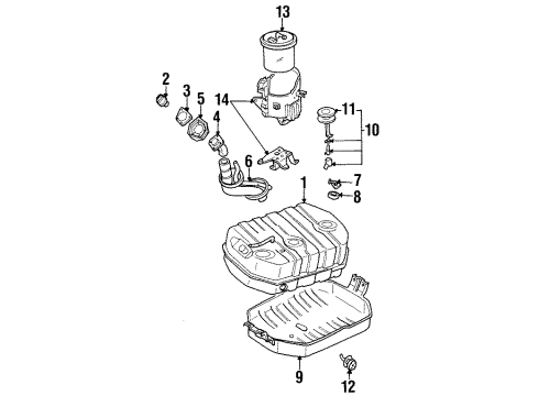 1997 Acura SLX Fuel Supply Tank Fuel Diagram for 8-97363-821-0