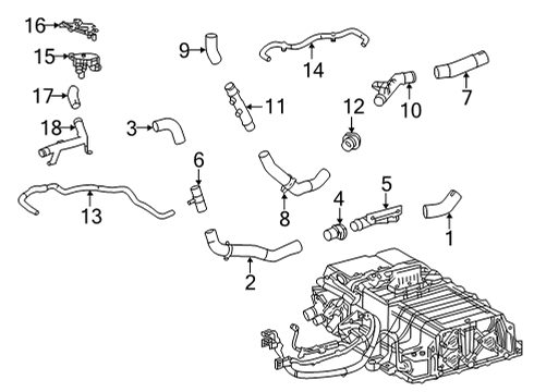 2020 Toyota Mirai Hoses & Lines Outlet Hose Diagram for 16B31-77010