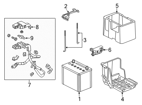 2018 Acura RLX Battery Cover Assembly (Upper) Diagram for 38222-TY2-A01