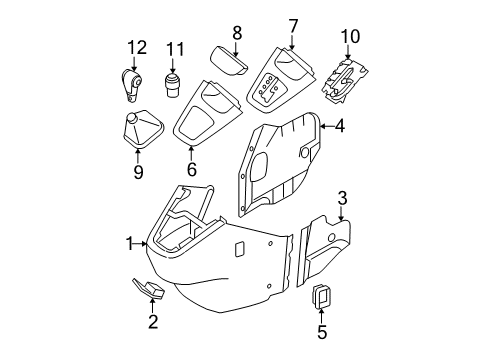 2007 Hyundai Tucson Front Console Protector Assembly-Console Side, RH Diagram for 84635-2E002-U7