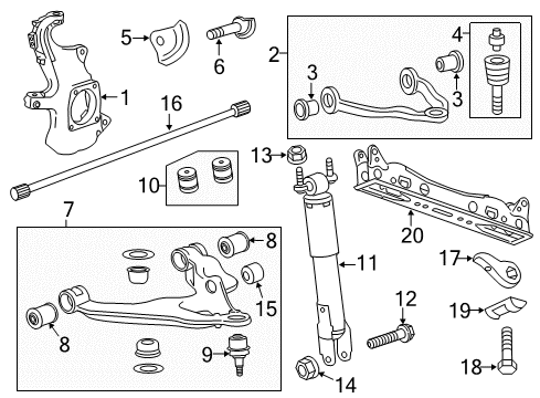 2015 GMC Sierra 2500 HD Front Suspension Components, Lower Control Arm, Upper Control Arm, Stabilizer Bar Shock Diagram for 23315260