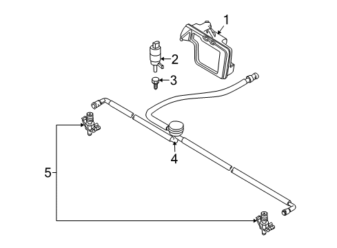 2010 BMW 650i Washer Components Hose Line, Headlight Cleaning System Diagram for 61677187524