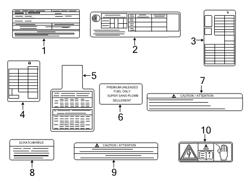 2017 Infiniti Q60 Information Labels Label-Fuse Block Diagram for 24313-4GA0A