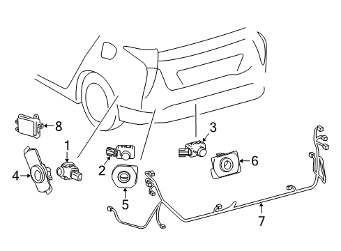 2017 Toyota Prius Parking Aid Wire Harness Diagram for 82183-47010