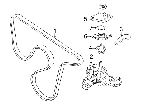 1994 GMC Safari Belts & Pulleys Tensioner, Drive Belt Diagram for 10187662
