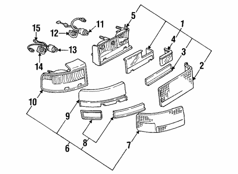 1993 Cadillac Seville Combination Lamps Lens, Tail Lamp (W/Housing) Diagram for 5977245