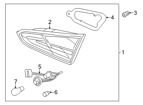 2015 Kia Forte Backup Lamps Lamp Rear Combination Inside Pad Diagram for 92453A7010