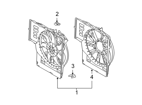 2006 BMW X5 Cooling System, Radiator, Water Pump, Cooling Fan Bracket Upper Diagram for 17117528618