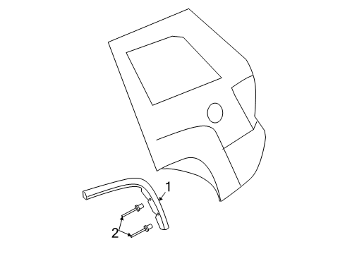 2020 Jeep Grand Cherokee Exterior Trim - Quarter Panel Molding-Wheel Flare Diagram for 1WQ46RXFAB