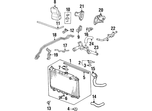 1996 Acura TL Radiator & Components Radiator (Sak) Diagram for 19010-P1R-902