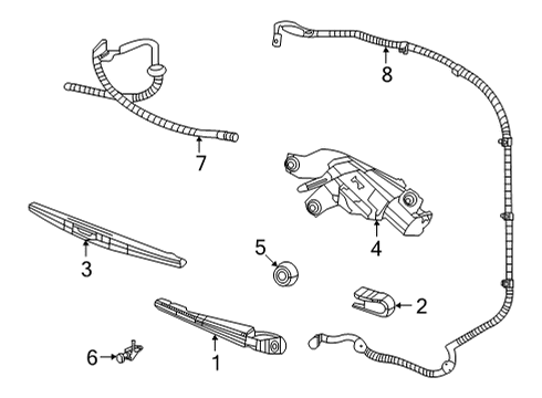 2022 Jeep Grand Wagoneer Wiper & Washer Components LIFTGATE WIPER Diagram for 68505538AC