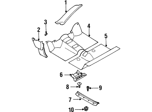 1999 Isuzu VehiCROSS Interior Trim - Pillars, Rocker & Floor Clip, Anchor Trim Pad Diagram for 8-94321-034-0