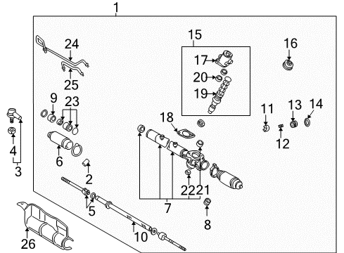 2006 Toyota Camry P/S Pump & Hoses, Steering Gear & Linkage End O-Ring Diagram for 90301-36009