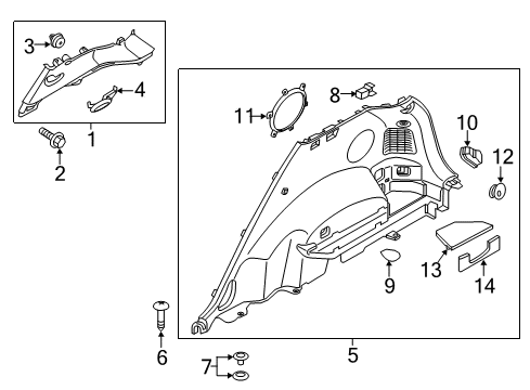 2018 Kia Sportage Interior Trim - Quarter Panels Tray-Lugg Side, LH Diagram for 85732D9000WK