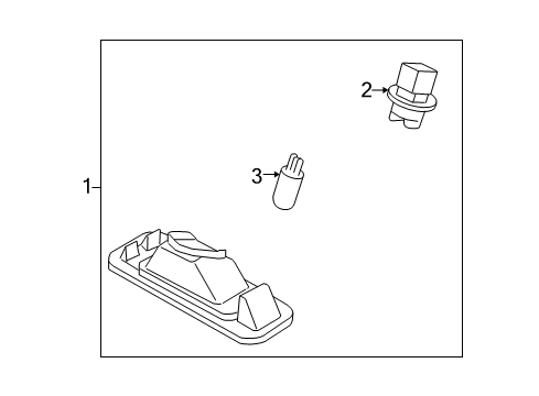 2009 Kia Rio Bulbs Lamp Assembly-License Plate Diagram for 925011G000