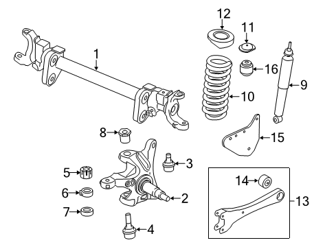 2017 Ford F-350 Super Duty Front Suspension Components, Stabilizer Bar Shock Diagram for HC3Z-18124-E