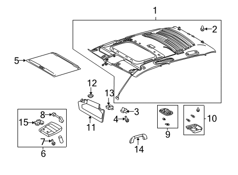 2012 Toyota Tundra Interior Trim - Cab Map Lamp Assembly Diagram for 63650-0C350-E0