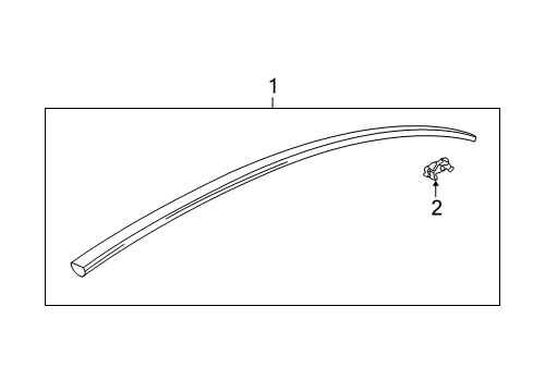 2003 Hyundai Tiburon Exterior Trim - Roof Clip-Roof Garnish Mounting Diagram for 87255-2C000