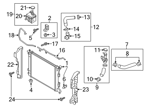 2018 Kia Soul Radiator & Components Radiator Assembly Diagram for 25310A2000