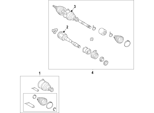 2021 Toyota Venza Axle Shafts & Joints, Drive Axles Boot Kit, Front Drive Shaft Diagram for 04437-48160