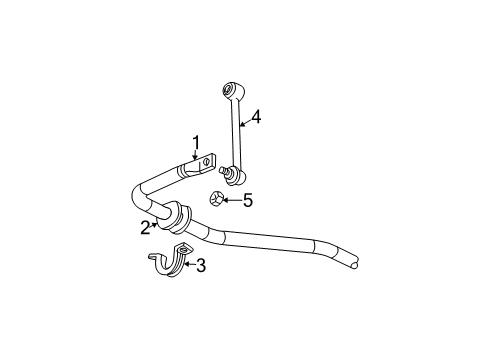 2002 Chevrolet Trailblazer EXT Stabilizer Bar & Components - Rear Link Kit, Rear Stabilizer Shaft Diagram for 88982343