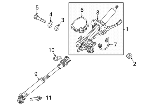 2021 Kia Sorento Steering Column & Wheel, Steering Gear & Linkage Column Assy-Steering Diagram for 56310P4030