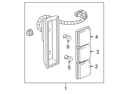 2005 Chevrolet Silverado 1500 Combination Lamps Combo Lamp Assembly Diagram for 19420345