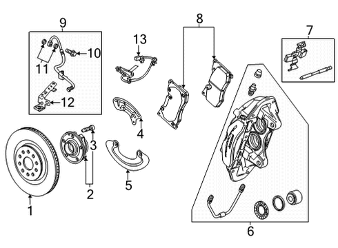 2020 Chevrolet Corvette Rear Brakes Rear Pads Diagram for 84197898