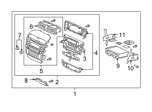 2006 Acura TSX Cluster & Switches, Instrument Panel Panel Assembly Diagram for 39059-SEC-L01