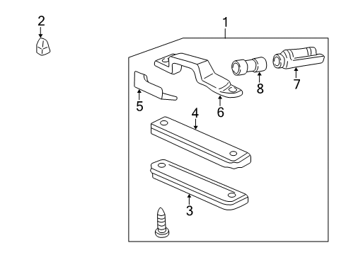 2000 Honda Civic License Lamps Light Assy., License Diagram for 34100-S84-A01