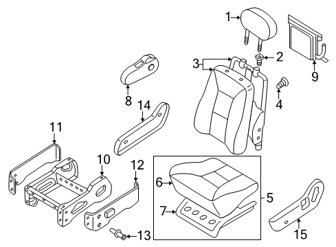 2002 Nissan Quest Front Seat Components Cushion Assy-Front Seat Diagram for 87350-2Z462