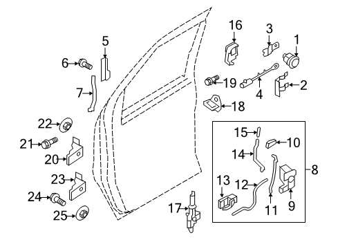 2010 Ford E-250 Rear Door Lock Diagram for AC2Z-1543286-A