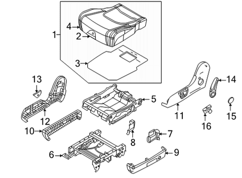 2022 Kia Carnival Second Row Seats FRAME ASSY-RR SEAT C Diagram for 89110R0010