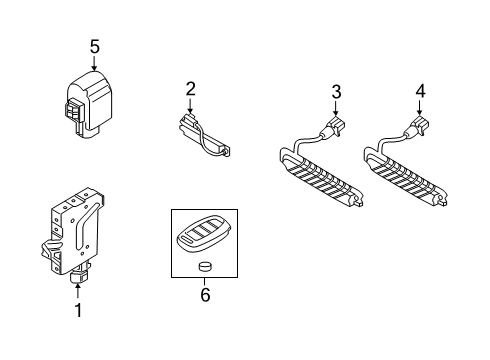 2020 Hyundai Veloster Keyless Entry Components Smartkey Antenna Assembly Diagram for 95420D4400