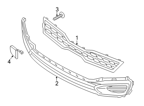 2014 Kia Rio Grille & Components Cap-Front Hook Diagram for 865171W000