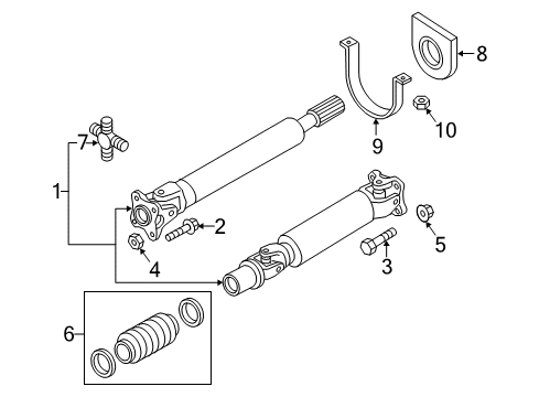 2017 Nissan Titan XD Drive Shaft - Rear BUSHING-Housing Diagram for 37520-EZ00A