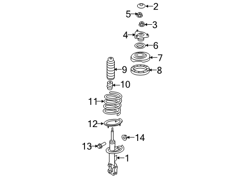 2010 Hyundai Elantra Struts & Components - Front Spring-Front Diagram for 54630-2H410