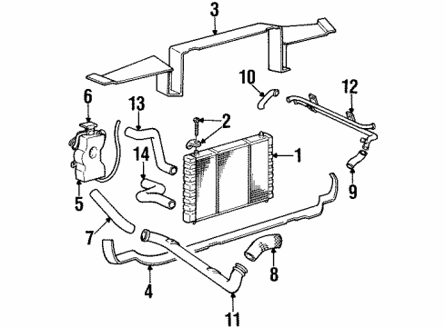 1999 Dodge Viper Radiator & Components Module-Radiator Cooling Diagram for 4854720AA