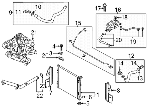 2021 Kia K5 Radiator & Components Reservoir Tank Assembly Diagram for 25430L0500